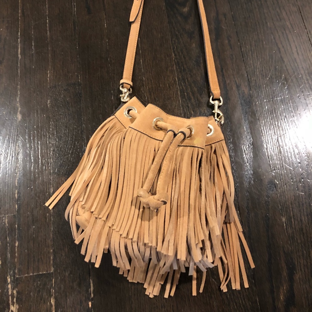 Suede fringe bag